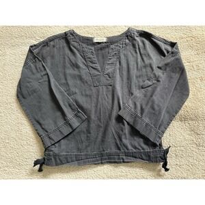Madewell Denim Side Lace Top In Sloan Black Size XS‎